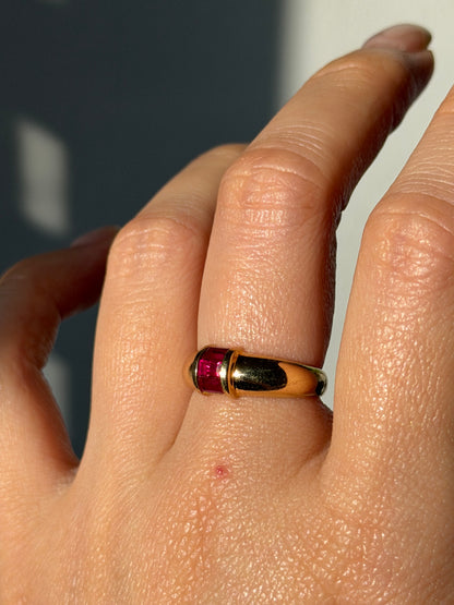 Vintage 18k Gold Tiffany & Co Ruby Baguette Ring