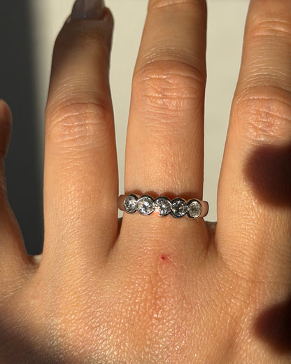 Vintage Platinum 0.71 CTW Bezel Set Five-Stone Diamond Band