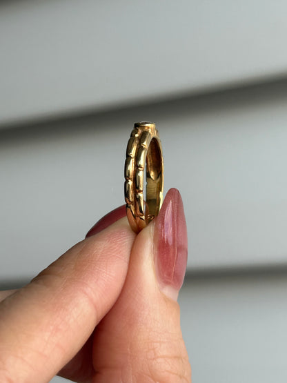 Vintage 18k Bezel Set Diamond Stacking Ring