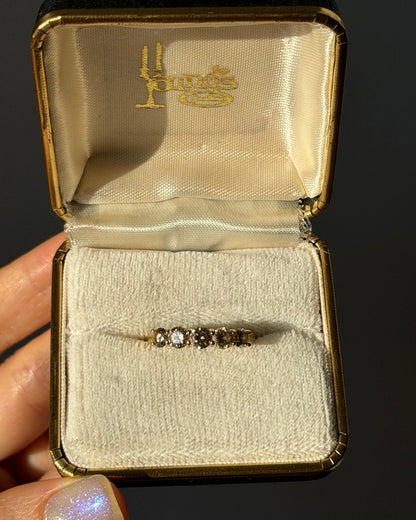 Modern Pre-loved 18k Gold Shared Prong 1.0 CTW Light Brown Diamond Band