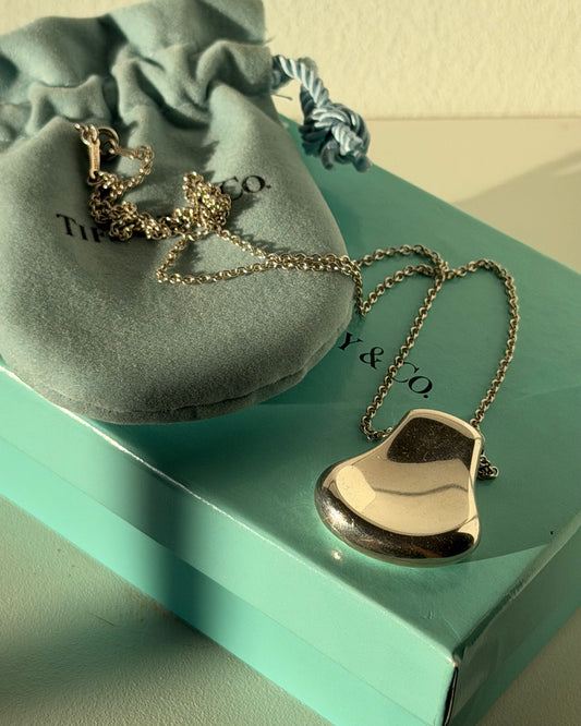 Vintage Sterling Silver Tiffany & Co Elsa Peretti Thumb Print Necklace