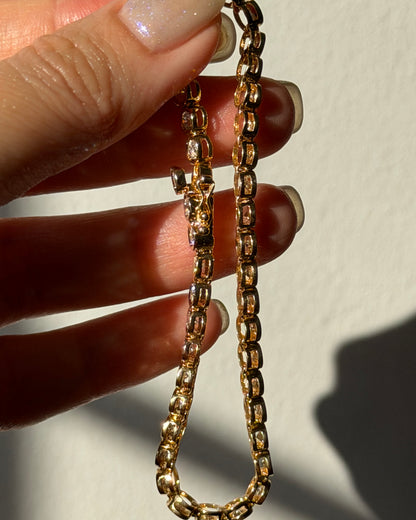 Vintage 18k Gold Bezel Set 3.0 CTW Diamond Tennis Bracelet