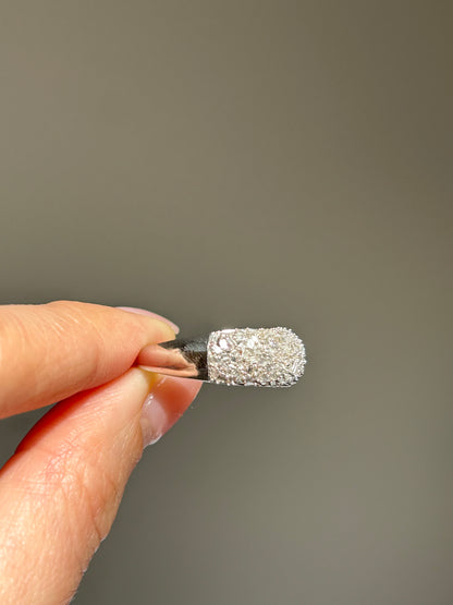 Vintage 18k WG Baguette Diamond Confetti Dome Ring