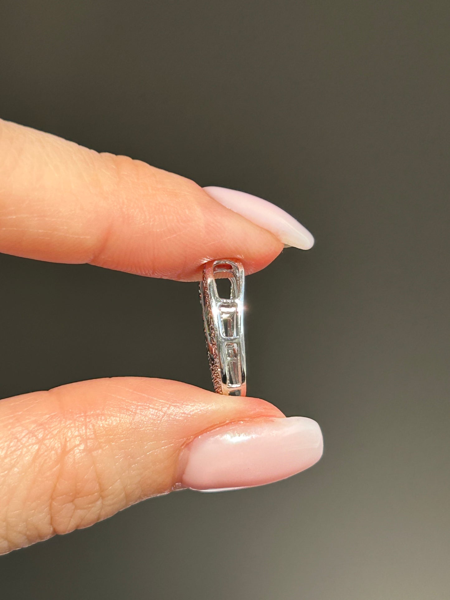 Vintage 18K White Gold Pave Diamond Horseshoe Pendant