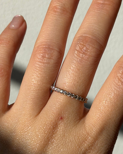 Vintage 18k Gold 0.70ctw Diamond 3/4 Eternity Stacking Band