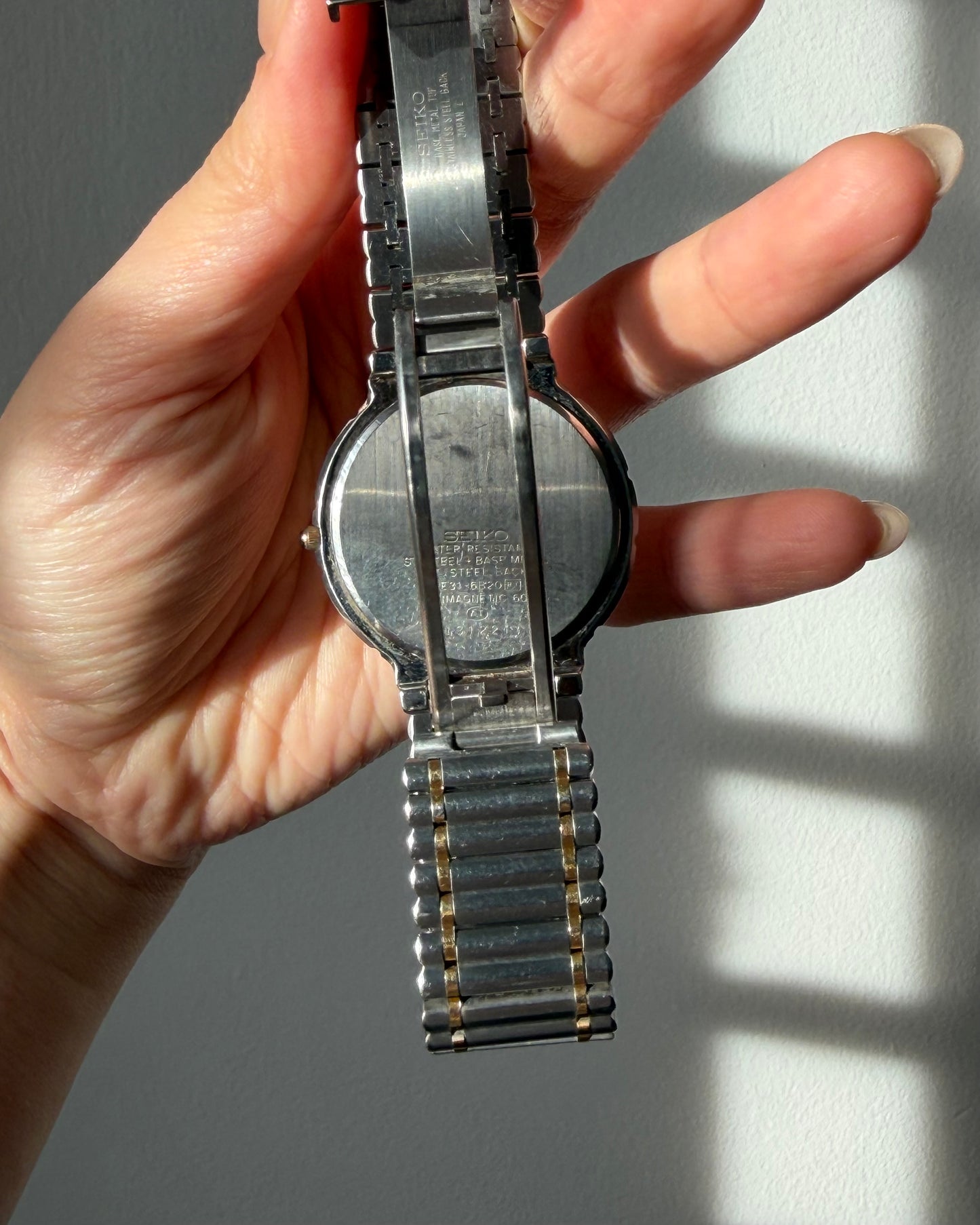 Vintage Seiko Dolce Exeline 5E31 Stainless Steel Two-Toned Round Dial Watch - Box and Papers