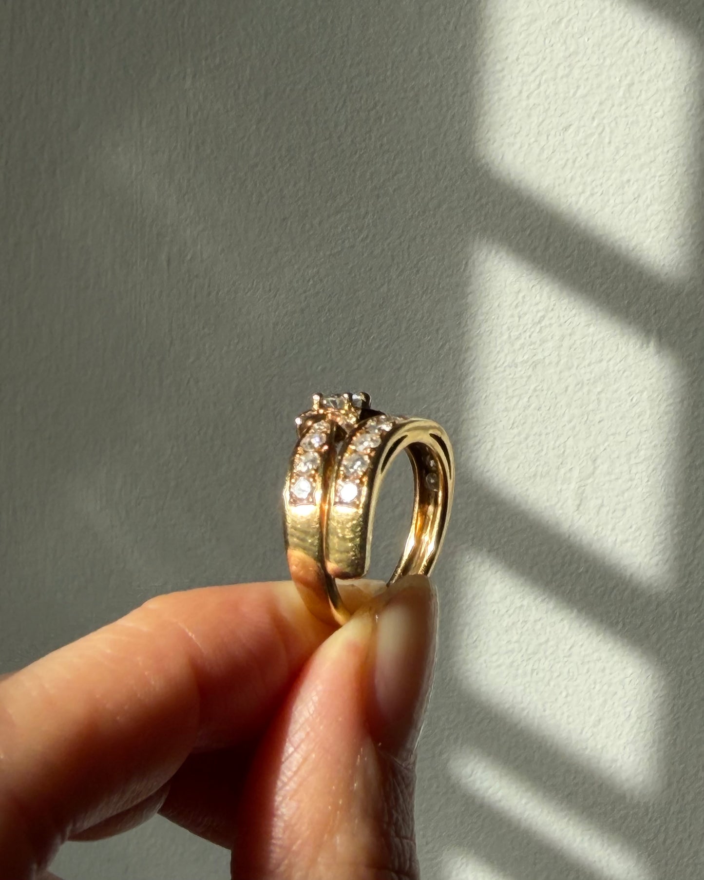 Vintage 18k Gold Diamond Shooting Star Ring - Comet Celestial Motif Ring