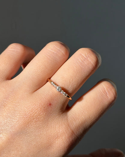 Vintage 18k Dainty Diamond Stacking Ring