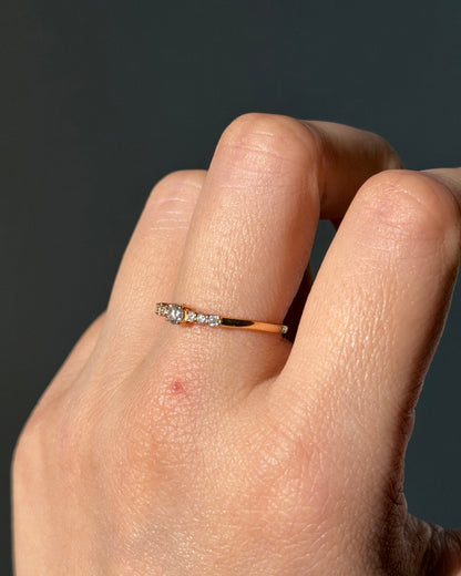 Vintage 18k Dainty Diamond Stacking Ring