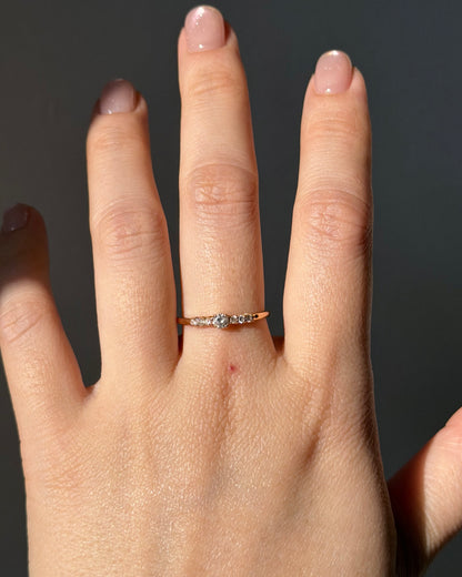 Vintage 18k Dainty Diamond Stacking Ring