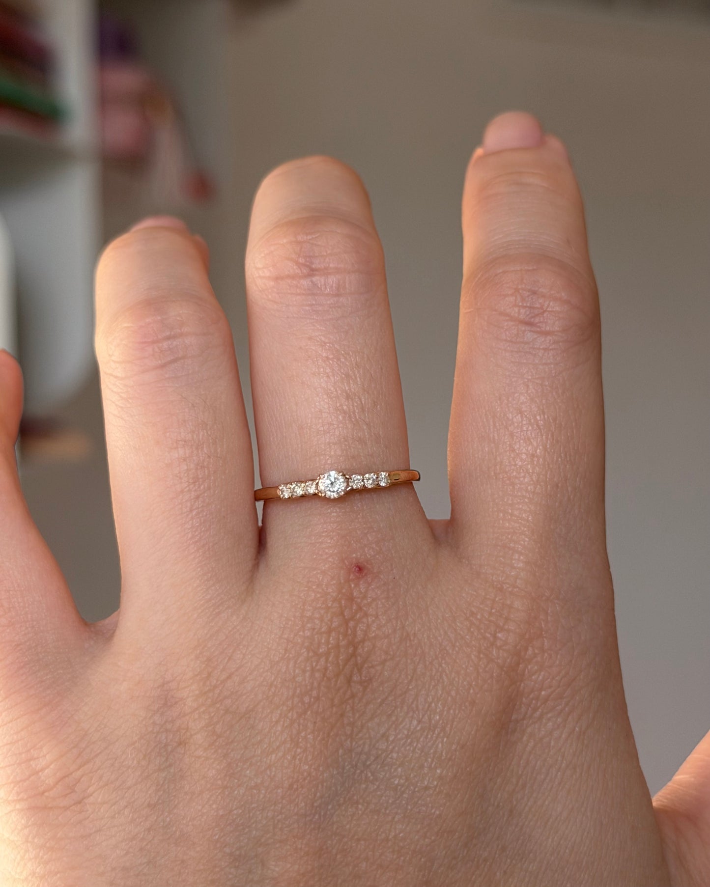 Vintage 18k Dainty Diamond Stacking Ring