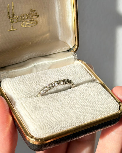 Vintage 18k White Gold 1ctw Diamond Half Eternity Stacking Band