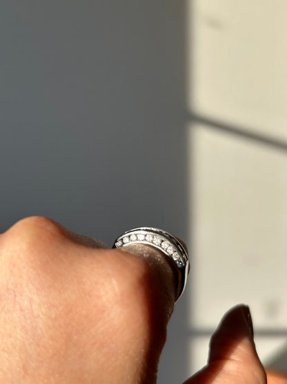 Vintage 14k White Gold Diamond Wedding Band Ring - 0.6 ct, Size 6.25