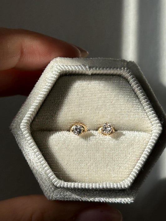 14k Yellow Gold Diamond Stud Earrings: Classic 0.2 ct