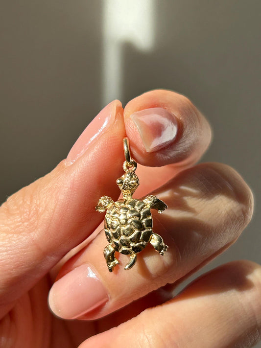 10k Yellow Gold Turtle Charm
