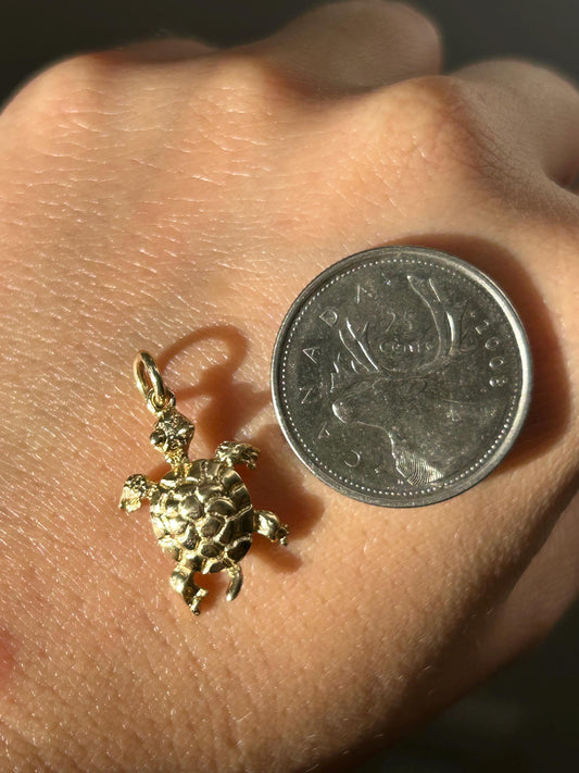 10k Yellow Gold Turtle Charm