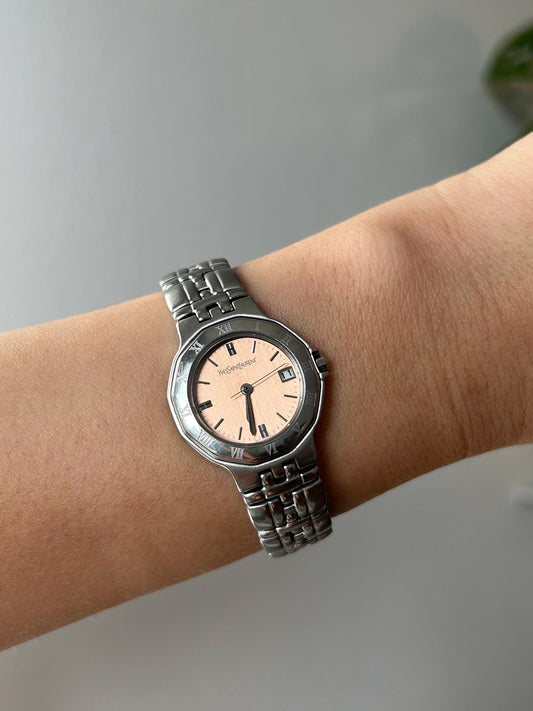Vintage YSL Stainless Steel Watch: Y2K, Wristsize 6.5” or under