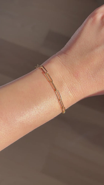 18k Paperclip Link Bracelet