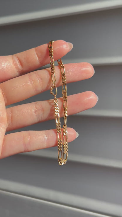 Vintage 18k Gold Figaro Link Bracelet