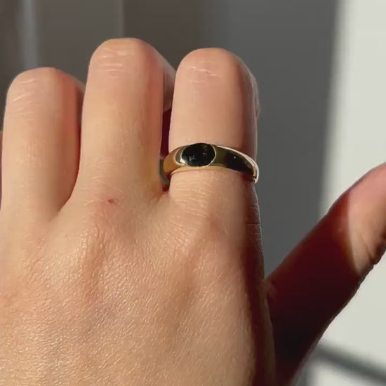 Vintage 18k Solid Yellow Gold Green Garnet Ring, Tsavorite Garnet Ring, Donut Ring, January Birthstone Ring, US Size 6