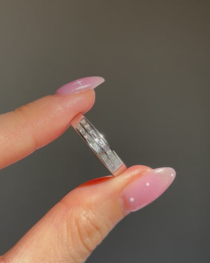 Vintage 18k WG Channel Set East-West Baguette Diamond Ring
