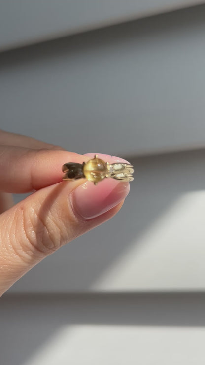 Vintage 10k Rutilated Quartz Ring: US Size 5.75