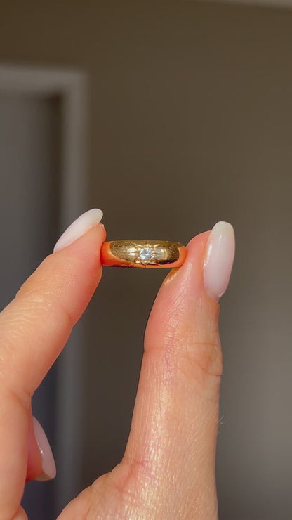 Vintage 18k Gold Mid Century Diamond Starburst Ring