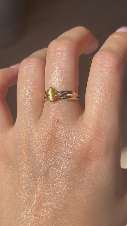 Vintage 10k Rutilated Quartz Ring: US Size 5.75