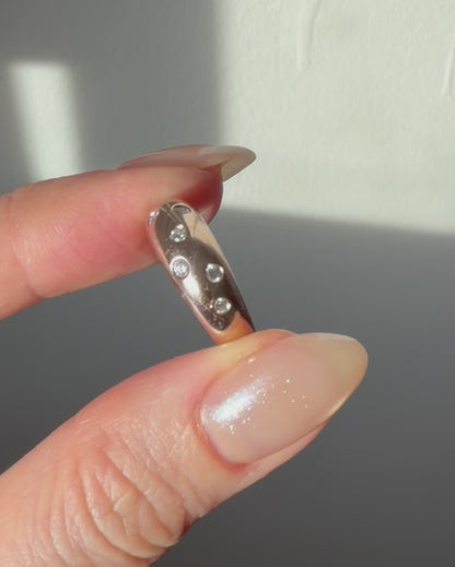 Vintage 18k Rose Gold Scattered Diamond Dome Ring